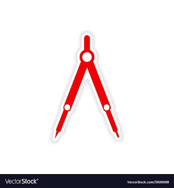 Icon sticker realistic design on paper Compasses vector image