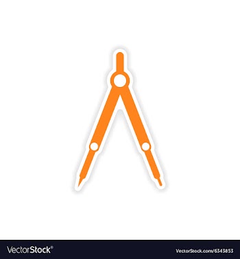 Icon sticker realistic design on paper Compasses vector image