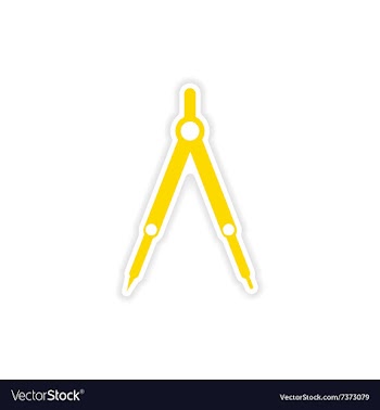 Icon sticker realistic design on paper Compasses vector image