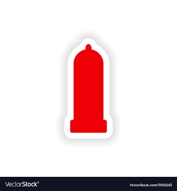 Icon sticker realistic design on paper condom vector image