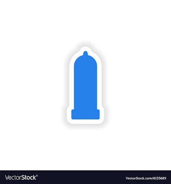 Icon sticker realistic design on paper condom vector image
