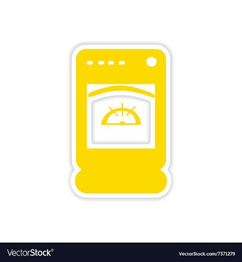 Icon sticker realistic design on paper cooker vector image