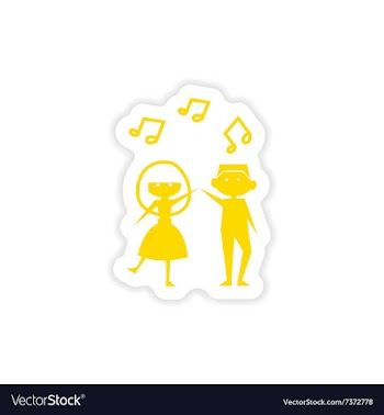 Icon sticker realistic design on paper couple vector image