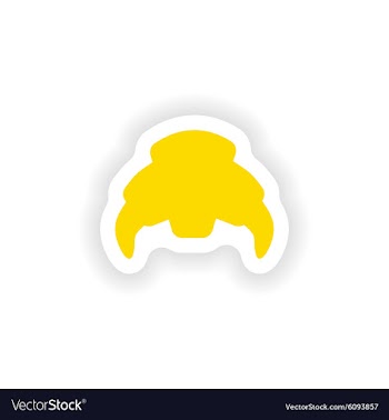 Icon sticker realistic design on paper croissant vector image