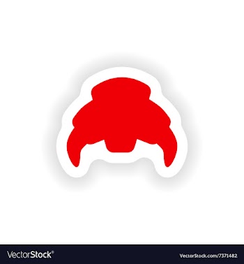 Icon sticker realistic design on paper croissant vector image