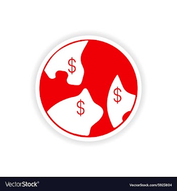 Icon sticker realistic design on paper currency vector image