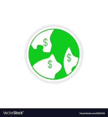 Icon sticker realistic design on paper currency vector image