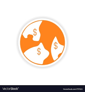 Icon sticker realistic design on paper currency vector image