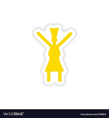 Icon sticker realistic design on paper dance vector image