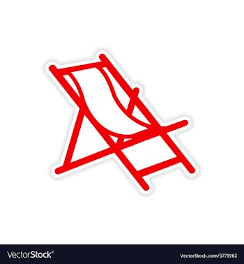 Icon sticker realistic design on paper deck chair vector image
