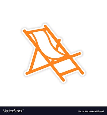 Icon sticker realistic design on paper deck chair vector image