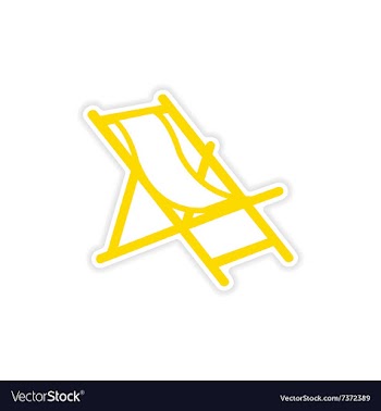 Icon sticker realistic design on paper deck chair vector image