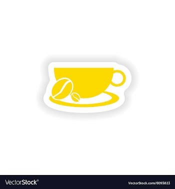 Icon sticker realistic design on paper demitasse vector image