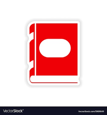 Icon sticker realistic design on paper dictionary vector image