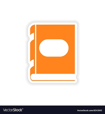 Icon sticker realistic design on paper dictionary vector image