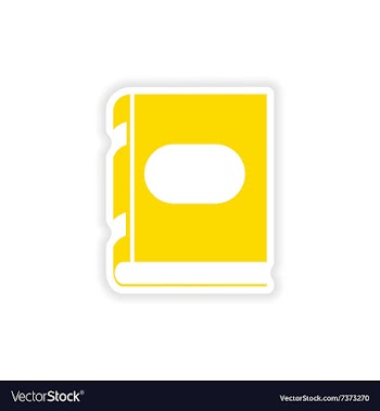 Icon sticker realistic design on paper dictionary vector image