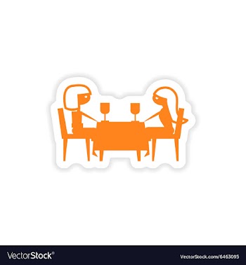 Icon sticker realistic design on paper dinner vector image