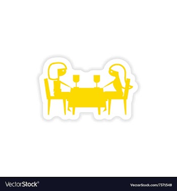 Icon sticker realistic design on paper dinner vector image