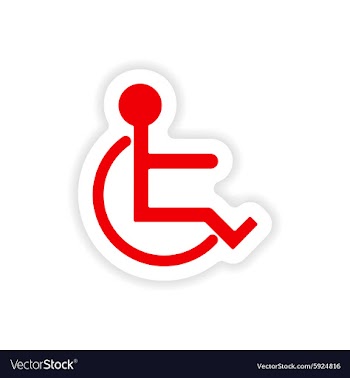 Icon sticker realistic design on paper disabled vector image