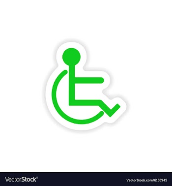 Icon sticker realistic design on paper disabled vector image