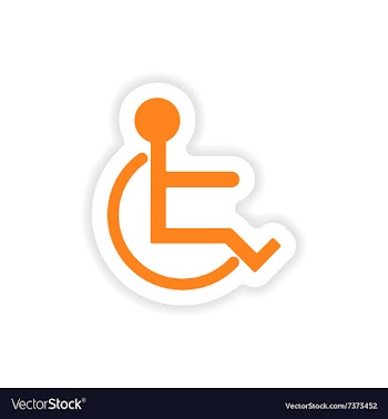 Icon sticker realistic design on paper disabled vector image