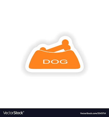 Icon sticker realistic design on paper dog bowl vector image