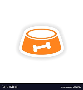 Icon sticker realistic design on paper dog bowl vector image