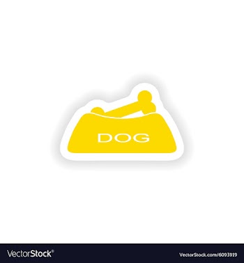 Icon sticker realistic design on paper dog bowl vector image