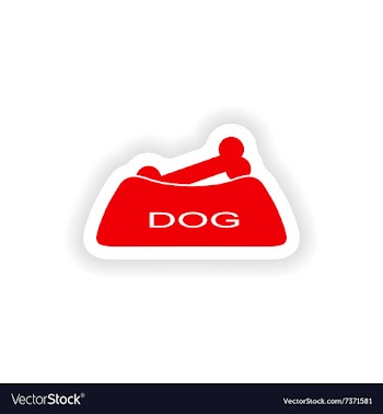 Icon sticker realistic design on paper dog bowl vector image