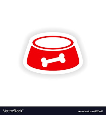 Icon sticker realistic design on paper dog bowl vector image