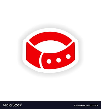 Icon sticker realistic design on paper dog-collar vector image