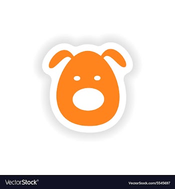 Icon sticker realistic design on paper dog vector image