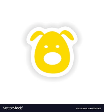 Icon sticker realistic design on paper dog vector image