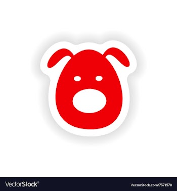 Icon sticker realistic design on paper dog vector image