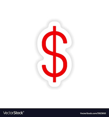 Icon sticker realistic design on paper dollar vector image