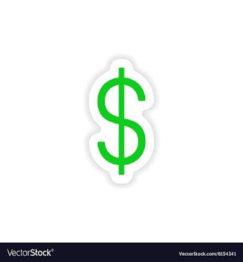 Icon sticker realistic design on paper dollar vector image