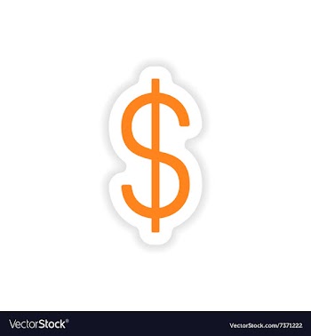 Icon sticker realistic design on paper dollar vector image