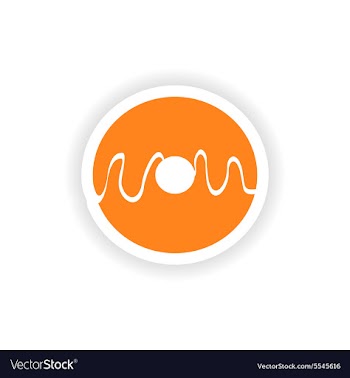 Icon sticker realistic design on paper donut vector image