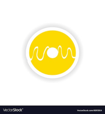 Icon sticker realistic design on paper donut vector image