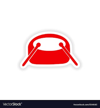 Icon sticker realistic design on paper drums vector image