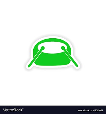 Icon sticker realistic design on paper drums vector image
