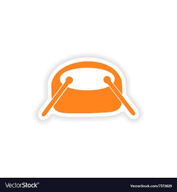 Icon sticker realistic design on paper drums vector image