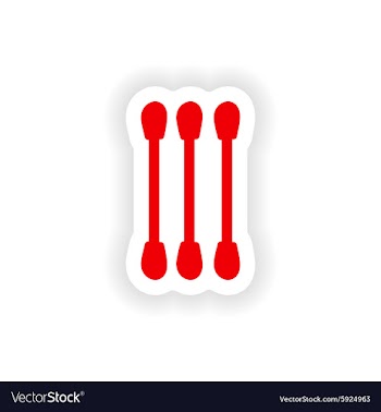 Icon sticker realistic design on paper ear sticks vector image