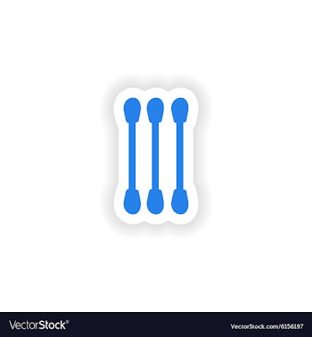 Icon sticker realistic design on paper ear sticks vector image