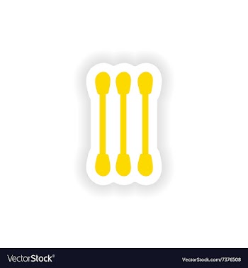 Icon sticker realistic design on paper ear sticks vector image