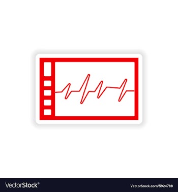 Icon sticker realistic design on paper ECG vector image