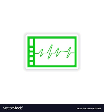 Icon sticker realistic design on paper ECG vector image