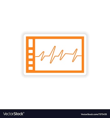Icon sticker realistic design on paper ECG vector image
