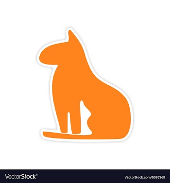 Icon sticker realistic design on paper Egypt cat vector image