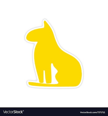 Icon sticker realistic design on paper Egypt cat vector image